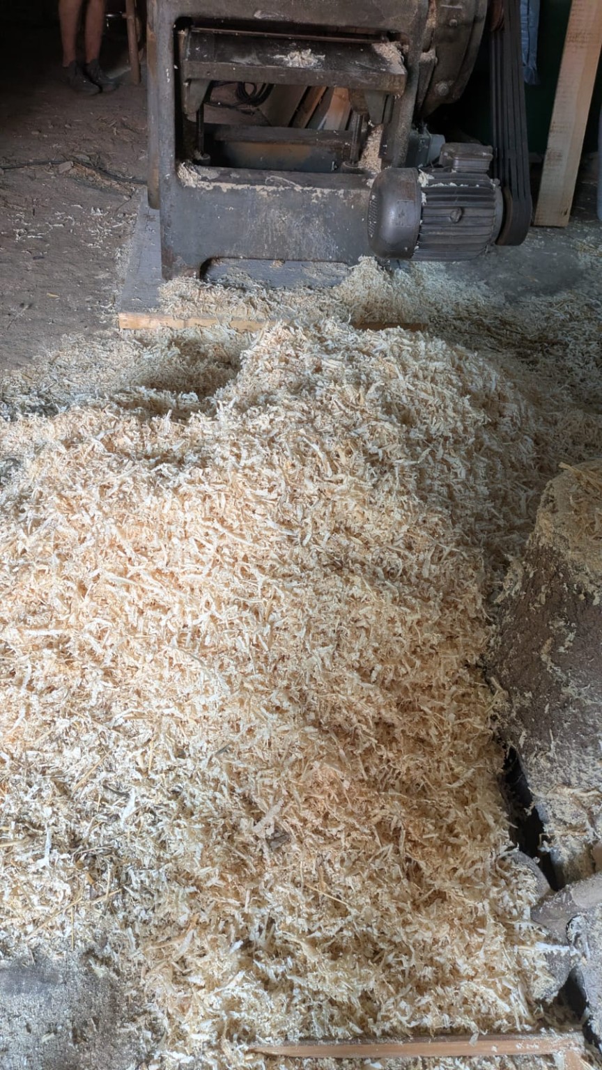 Hobelspäne bei der Holzverarbeitung